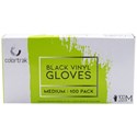 Colortrak Vinyl Gloves - Black, 100 ct. Medium